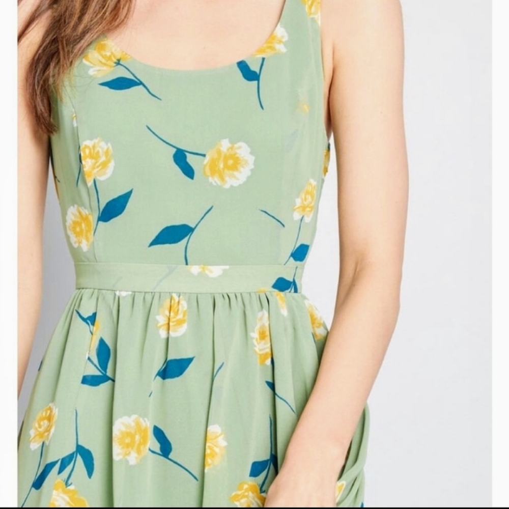 NWT Modcloth Freeing Feeling Pastel Floral Dress. - Picture 6 of 6